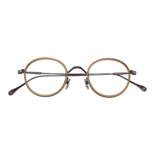 万年龟KameMaNen日本手工纯钛板材圆框近视眼镜架KMN139 上海目下