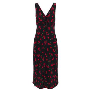 RealisationPar 连衣裙黑色樱桃真丝中长裙 The Scarlet