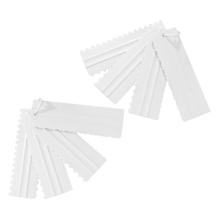 英国烘焙工具家用蛋糕奶油刮板刮片神器波浪造型抹面塑料锯齿抹刀