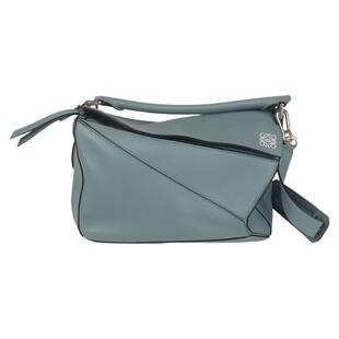 【自营】中古「9.0新」LOEWE(罗意威)PUZZLE雾霾蓝牛皮斜挎包