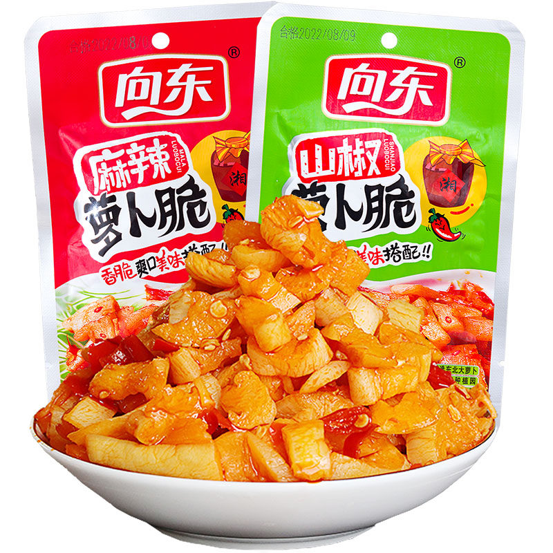 湖南向东山椒萝卜脆 香辣棒棒干条开胃下饭咸酱菜麻辣小包装零食