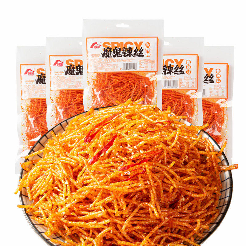 顾湘大辣条小零食童年辣条丝儿时网红爆款麻辣味辣丝好吃非霸王丝
