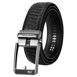 暇步士2026新款真皮男士皮带时尚商务自动扣腰带休闲编织牛皮裤带