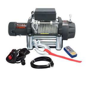 促销 电动绞盘17000磅8吨重型卡货车清障绞盘越野汽车改装12V 24V