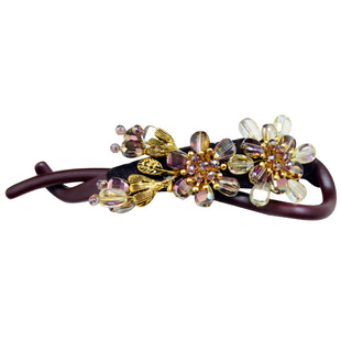 31街八字扭夹水晶花朵气质复古发夹小众设计头饰后脑勺盘发横夹女