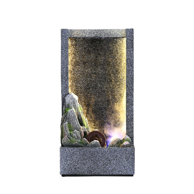 简约现代假山水幕墙流水生财摆件