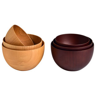 实木碗木杯米饭碗情侣家用汤面碗酸枣木大小号儿童宝宝碗木质餐具