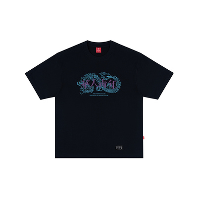 华人青年发泡盘龙短袖