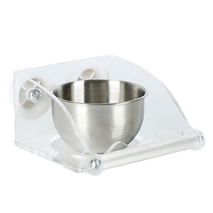 鹦鹉不锈钢食盒防溅防撒一体内挂喂食器牡丹虎皮小太阳专用鸟食盘