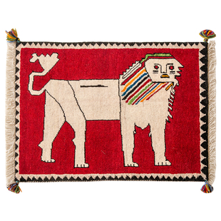 视觉味道 游牧动物羊毛地毯波斯狮子老虎手工编织伊朗Shiraz部落