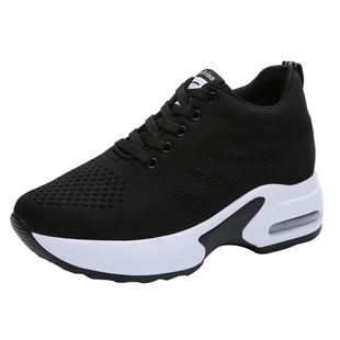 内增高鞋女8cm春秋透气网面运动鞋气垫厚底休闲旅游鞋加绒棉鞋冬