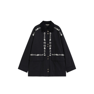 ICE DUST【小花刺绣翻领中长款外套】设计师品牌 no退可换