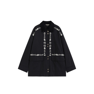 ICEDUST小花刺绣翻领外套