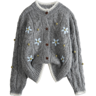 果拉拉秋冬毛衣新款针织衫开衫外套女童温柔风韩系上衣女孩中大童