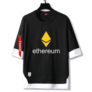 以太坊ethereum区块链eos数字货币极客短袖t恤衫男女五分袖上衣服