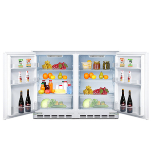 罗曼帝台下全嵌入式冰箱隐藏橱柜卧式家用内嵌超薄双开门小冰箱