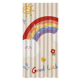 书柜鞋柜遮挡帘无门柜子衣柜防灰尘杂物遮丑帘子免打孔拉帘布帘