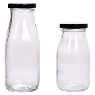 特价厂家直销丝口铁盖奶瓶牛奶瓶鲜奶瓶玻璃密封带盖便携饮料果汁