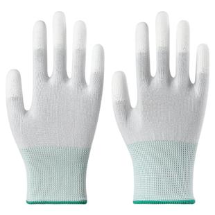 PU涂指涂掌尼龙无尘防静电手套劳保带胶工作防滑透气耐磨干活工作