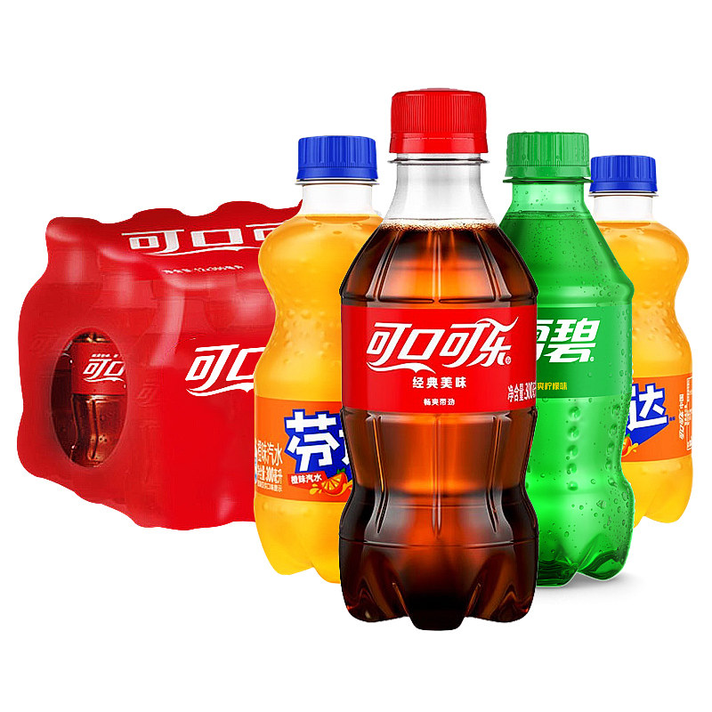 可口可乐经典款迷你碳酸饮料雪碧芬达混合口味汽水小瓶装整件批发
