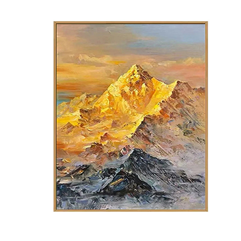 阳光浸染雪山风景钻石画手工DI钻石绣