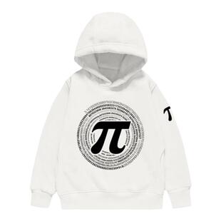 圆周率数学创意学霸校园π连帽卫衣套头男女儿童装学生宝宝款外套
