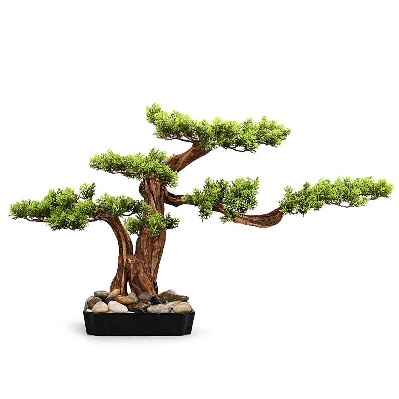 新中式风迎客松植物微景观装饰品