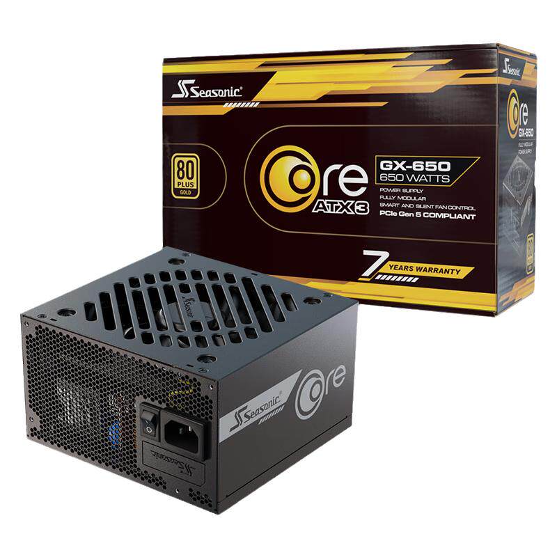 海韵电源CORE GX650W电脑主机电源FOCUS金牌全模组750W台式机850W