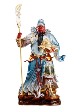 纯铜彩绘武财神关公神像