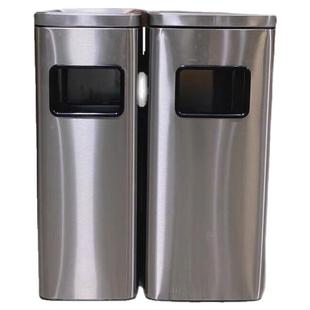 不锈钢垃圾桶卫生间擦手纸无盖直投翻盖侧开商用方形电梯口果皮箱
