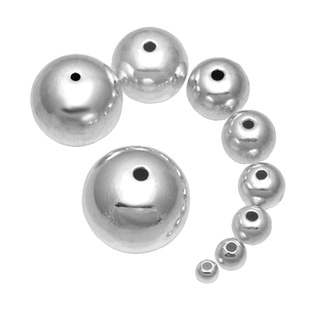 S925纯银珠子散珠圆珠 泰银配件隔珠diy手工水晶手链项链饰品材料