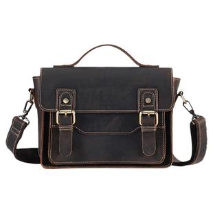 疯马皮复古邮差包男士手提小包头层牛皮斜挎单肩包真皮公文包商务