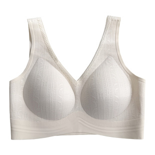 精致提花轻奢高级隐形无痕文胸宽肩细带内衣女舒适美背套头式5062