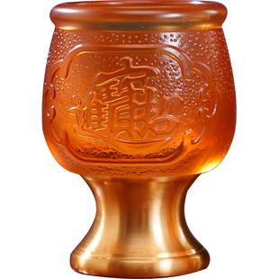 供杯茶水杯琉璃酒杯供佛供水杯观音财神祖先家用摆件佛具用品贡杯