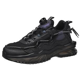 森马男鞋春季2026新款潮牌百搭休闲运动鞋厚底内增高黑色老爹潮鞋