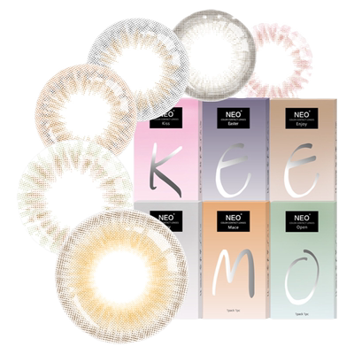 韩国NEO美瞳女小黑环半年抛盒2片装小直径隐形近视眼镜混血网红