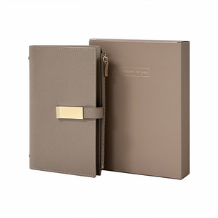 A6拉链活页笔记本便携随身记账本手账本高颜值收纳手帐本定制logo