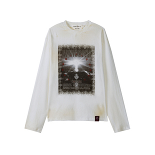 【穆祉丞同款】APRIORITY先验ODVAHA之心做旧水洗印花灯塔长袖T恤