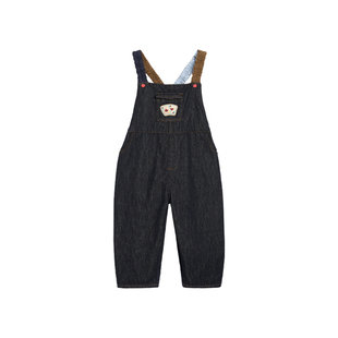 whitewheat【高弹肩带】儿童26春季新款裤子男女童纯棉牛仔背带裤