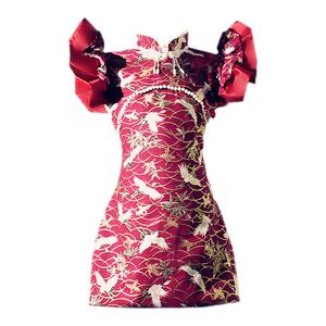 女童旗袍礼服唐装中国风中式红色