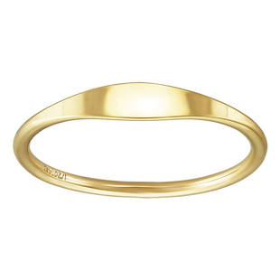 OPs洗手免摘美国进口14K包金扁光面戒指韩系极简气质细指环素戒圈