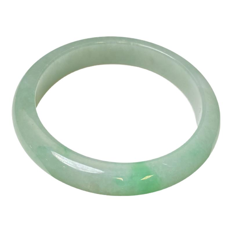 七彩云南缅甸A货天然翡翠冰种白底青翡翠手镯一物一证支持复检