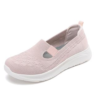 足立老人鞋官方正品女士夏季透气软底轻便鞋中老年休闲妈妈奶奶鞋