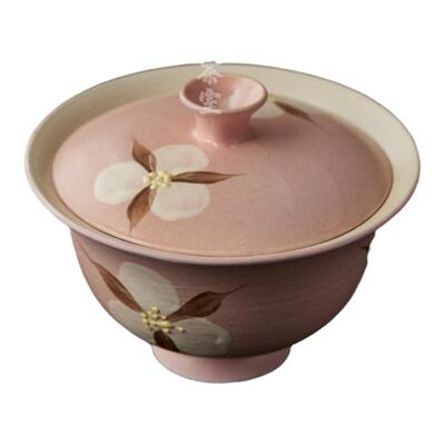 归鸿 景德镇纯手工悬停马蹄泡茶盖碗茶碗单个高档茶具泡茶碗牧渔