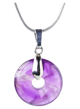 天然紫水晶平安扣吊坠