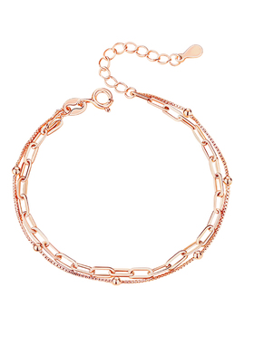 天猫正品玫瑰彩金双层圆珠手链