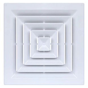 ABS白色散流器中央空调四面出风塑钢百叶防结露滴水方形扩散风口