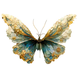 【月色星象】蝴蝶防水纹身贴【蓝花蝶】现货