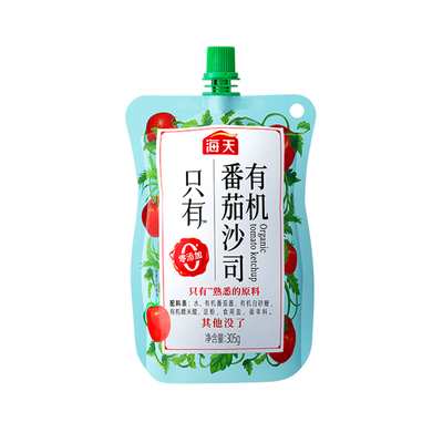 海天0添加有机番茄沙司305g调料蘸料意面薯条鸡翅番茄酱家用