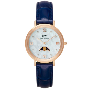 DW新品月相手表 蓝月曲系列腕表石英轻奢小众手表女2025新款礼物